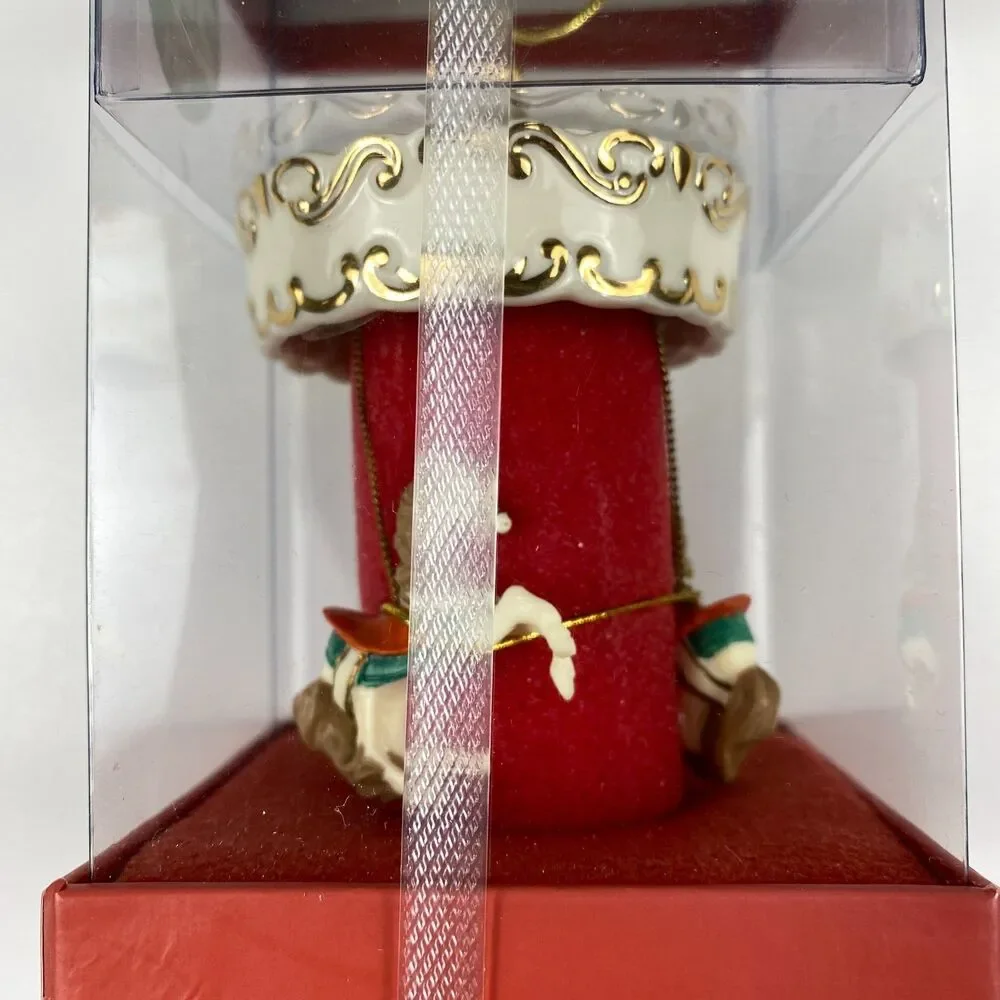 NEW Lenox Carousel Boxed Christmas Ornament Porcelain Horses 2000 NOS SEALED
